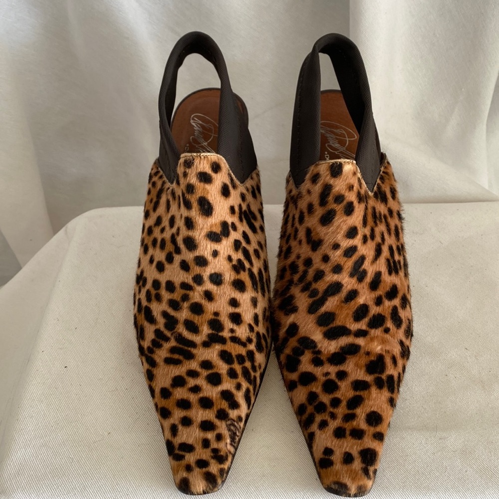 Donald J Pliner Mohair Cheetah Slingbacks